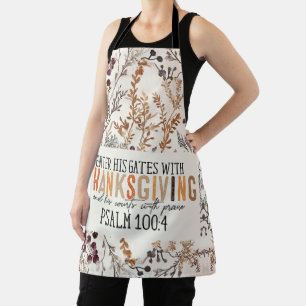 Inspiring Fall Happy Thanksgiving & Bible Verse Apron