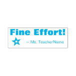 [ Thumbnail: Inspiring "Fine Effort!" + Custom Tutor Name Self-Inking Stamp ]