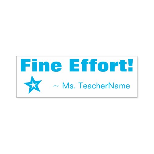 Inspiring Fine Effort  Custom Tutor Name Self_inking Stamp