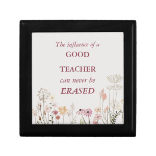 Inspiring Floral Pink Teacher Quote  Gift Box