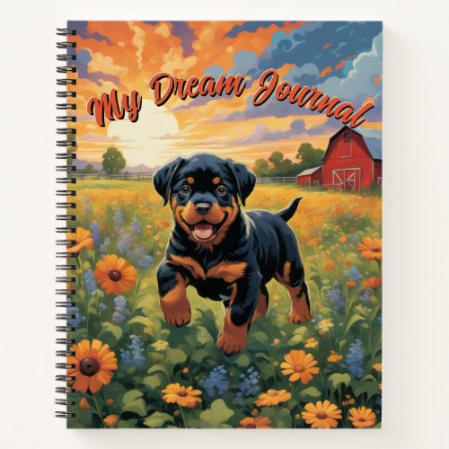 Inspiring Flowery Rottweiler Dream Journal