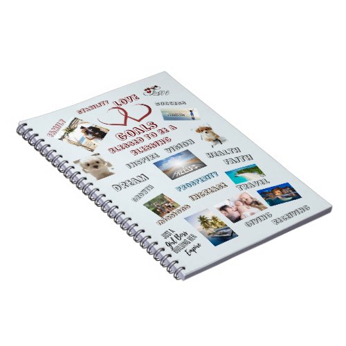 Inspiring Goals Vision Board Collage Photos Notebook