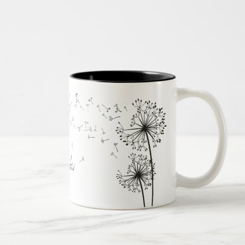 Inspiring Graphic Wish Dandelion Graphic Two_Tone Coffee Mug