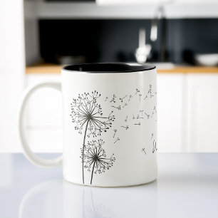 Inspiring Graphic Wish Dandelion Graphic Two-Tone Coffee Mug