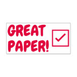 [ Thumbnail: Inspiring "Great Paper!" Instructor Rubber Stamp ]