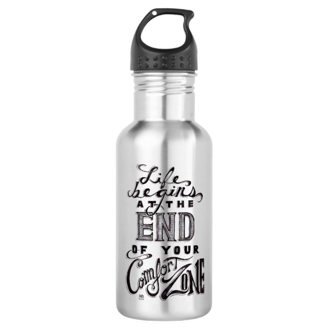 Inspiring Hand lettered chalkboard quote Stainless Steel Water Bottle (Front)
