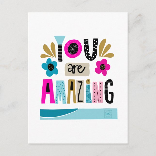  Inspiring Hand Lettered Quote Poster Postcard (Front)