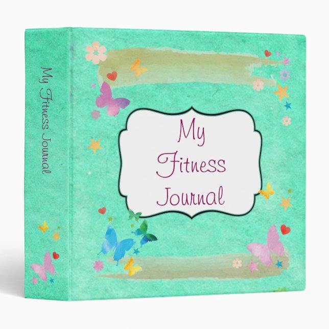Inspiring Health and Fitness Motivation Journal 3 Ring Binder (Front/Spine)