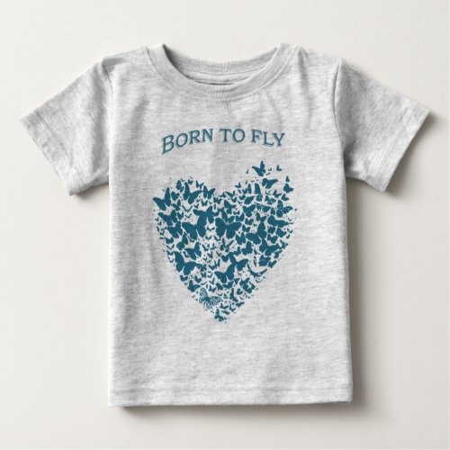 Inspiring Heart with Butterflies Baby T_Shirt