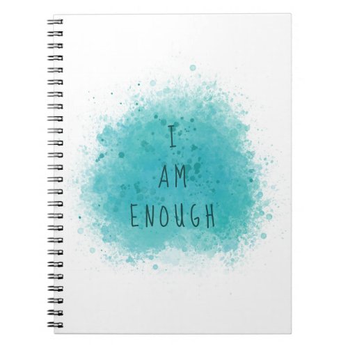 Inspiring I Am Enough Simple Affirmation Quote Notebook