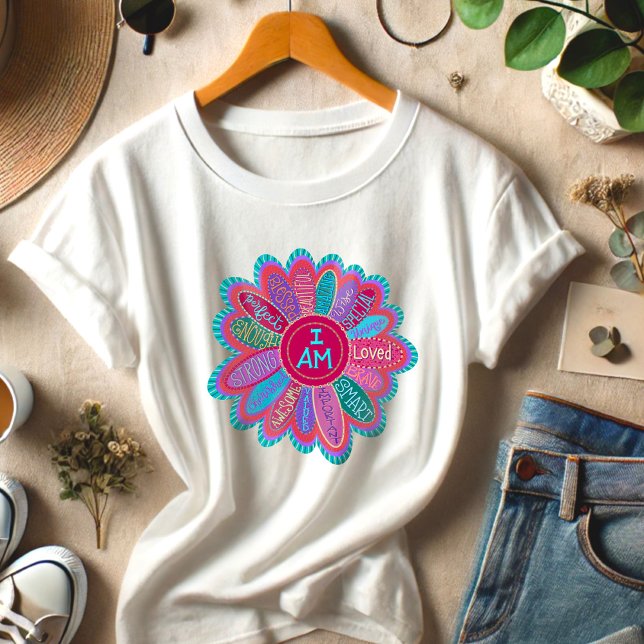 Inspiring I Am Flower Colorful Inspirivity  Tri-Blend Shirt (Creator Uploaded)