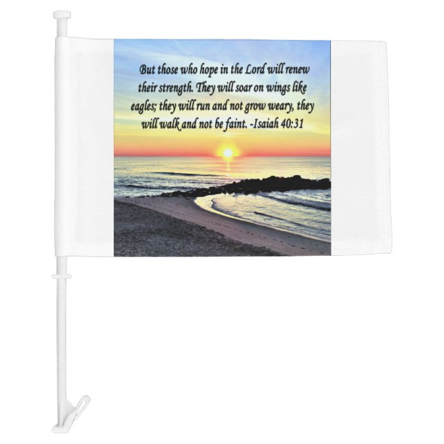 INSPIRING ISAIAH 40:31 CAR FLAG (Front)
