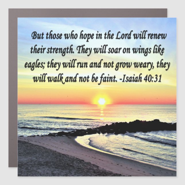 INSPIRING ISAIAH 40:31 CAR MAGNET (Front)
