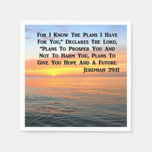 INSPIRING JEREMIAH 29:11 SUNRISE NAPKINS (Front)