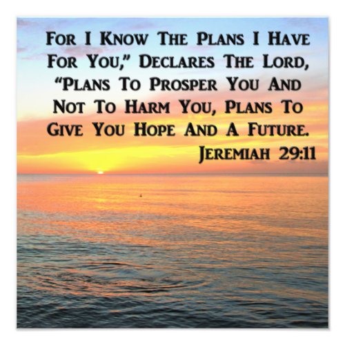 INSPIRING JEREMIAH 2911 SUNRISE PHOTO PRINT