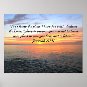 INSPIRING JEREMIAH 29:11 SUNRISE "PLANS FOR HOPE" POSTER