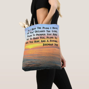 INSPIRING JEREMIAH 29:11 SUNRISE TOTE BAG