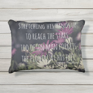 Inspiring Jeremy Bentham Quote Outdoor Pillow