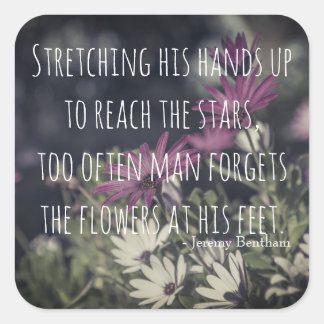 Inspiring Jeremy Bentham Quote Square Sticker