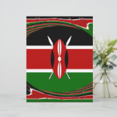 Inspiring Kenya Republic Flag Imagery art design (Standing Front)