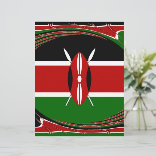 Inspiring Kenya Republic Flag Imagery art design (Standing Front)