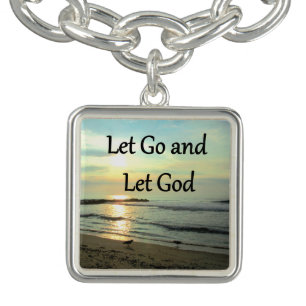 INSPIRING LET GO AND LET GOD PHOTO CHARM BRACELET