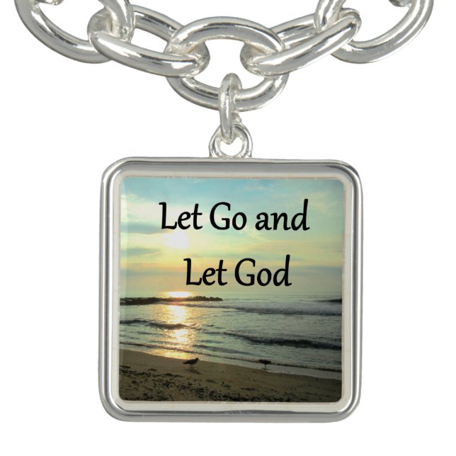 INSPIRING LET GO AND LET GOD PHOTO CHARM BRACELET (Design)