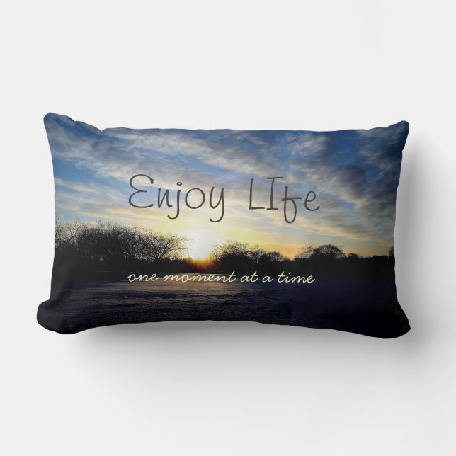 Inspiring Life Moments Quote Throw Pillow (Front)