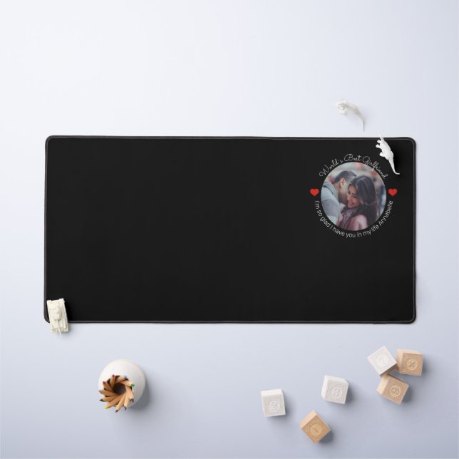 Inspiring Love Add your own photo and Message Desk Mat (Kids Table)