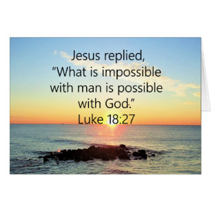 INSPIRING LUKE 18:27 SUNRISE PHOTO DESIGN CARDS