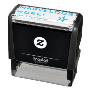 Inspiring "MARVELOUS WORK!" Teacher Rubber Stamp