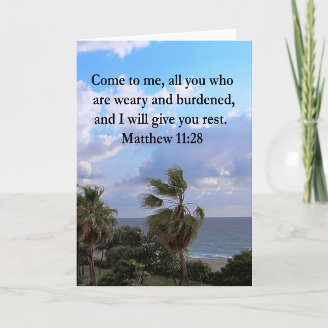 INSPIRING MATTHEW 11:28 SCRIPTURE DESIGN CARD (Front)