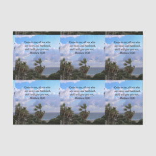 INSPIRING MATTHEW 11:28 SCRIPTURE DESIGN TISSUE PAPER