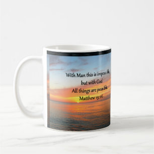 INSPIRING MATTHEW 19:26 SUNRISE DESIGN COFFEE MUG