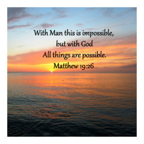 INSPIRING MATTHEW 19:26 SUNRISE DESIGN POSTER