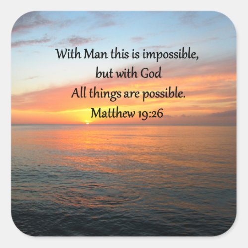 INSPIRING MATTHEW 1926 SUNRISE DESIGN SQUARE STICKER