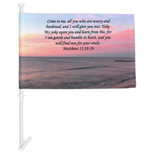 INSPIRING MATTHEW 28 OCEAN PHOTO DESIGN CAR FLAG