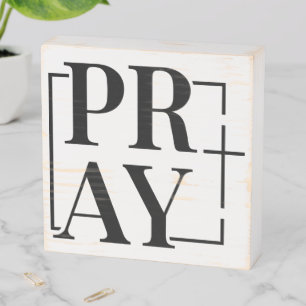 Inspiring Message of Faith Wooden Box Sign