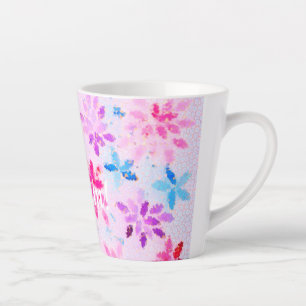 Inspiring Mosaic Flora "Dream!" Artistic Latte Mug