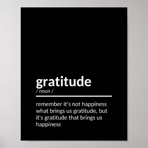 Inspiring Motivational Quote About Gratitude Poster