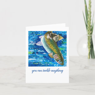 Inspiring Note card with trout