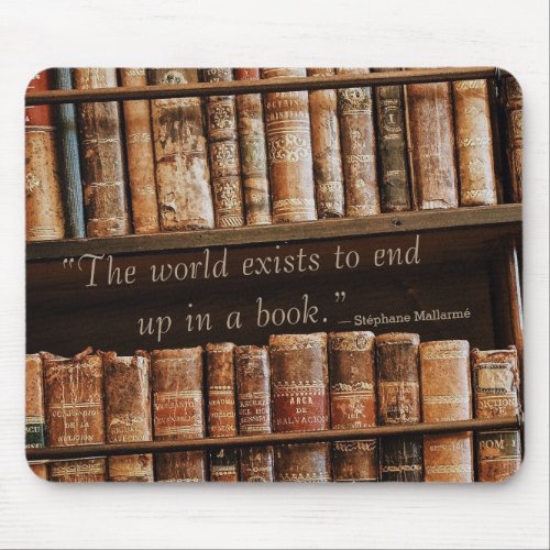 Inspiring Old Book Quote Mouse Pad
