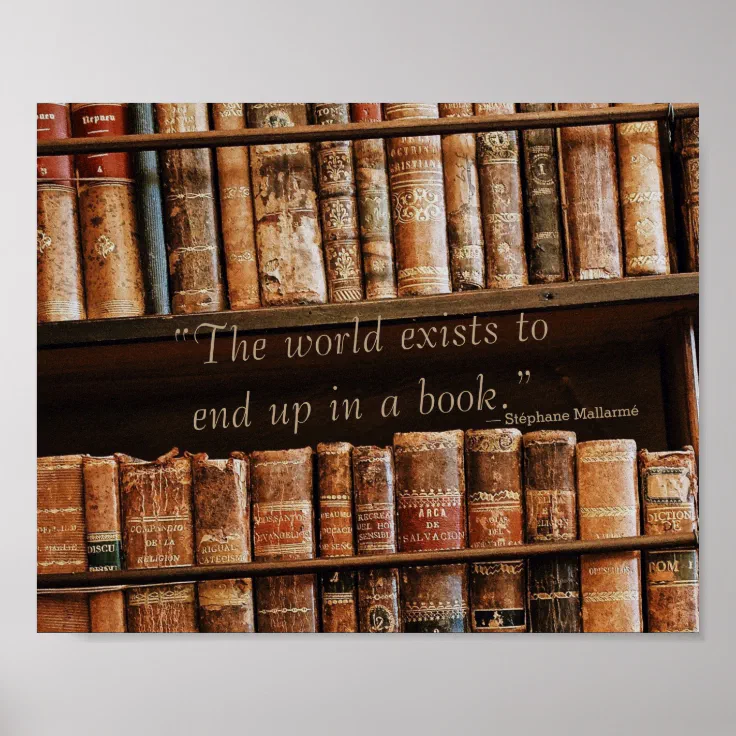 Inspiring Old Book Quote Poster | Zazzle