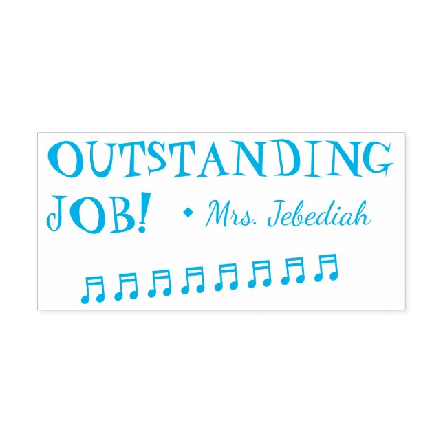 Inspiring "OUTSTANDING JOB!" Teacher Rubber Stamp (Design)
