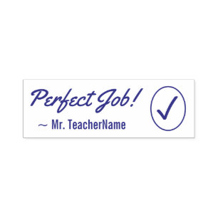 Inspiring "Perfect Job!" + Custom Instructor Name Self-inking Stamp