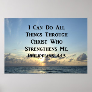 INSPIRING PHILIPPIANS 4:13 BIBLE VERSE POSTER