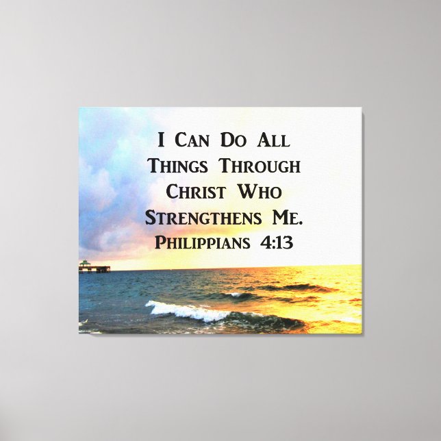 INSPIRING PHILIPPIANS 4:13 SCRIPTURE VERSE CANVAS PRINT (Front)