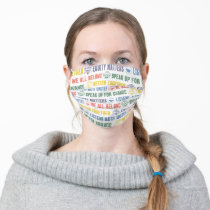 Inspiring Phrases Pattern Adult Cloth Face Mask