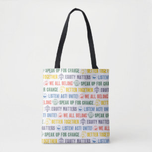 Inspiring Phrases Pattern Tote Bag