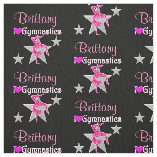 INSPIRING PINK AND BLACK CUSTOM GYMNASTICS FABRIC